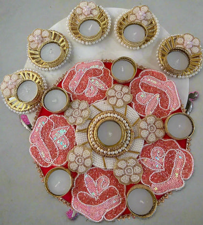 Beaded Floral Rangoli Set | Premium Festive Edition