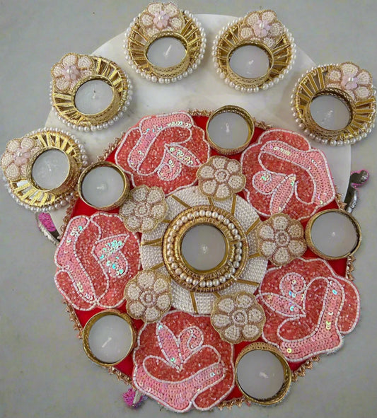Beaded Floral Rangoli Set | Premium Festive Edition