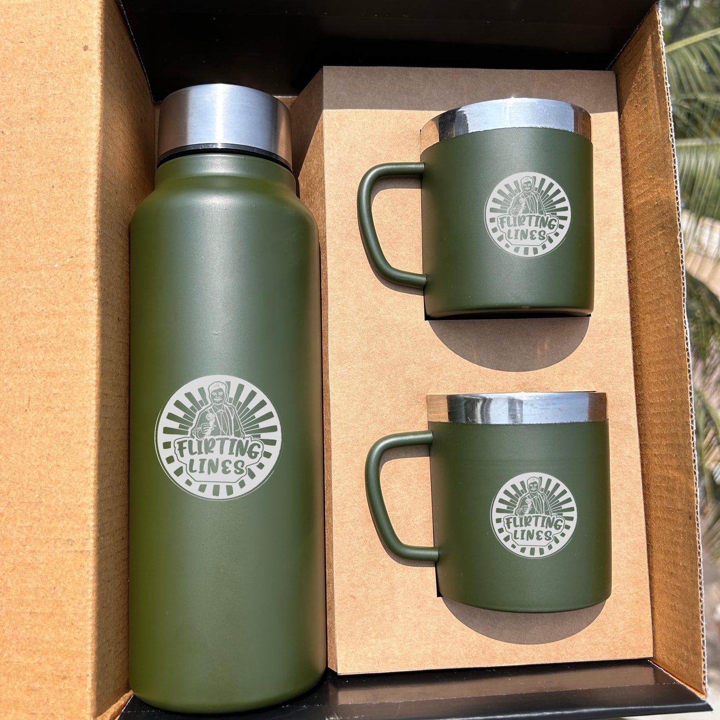 Stainless Steel Bottle + Cup Combo