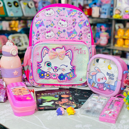 Premium School Hamper | 14 Inch Backpack with Bottle, Lunch Box & Stationery