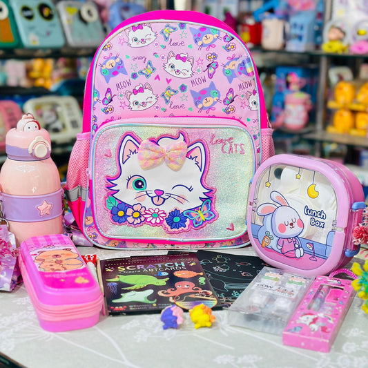 Premium School Hamper | 14 Inch Backpack with Bottle, Lunch Box & Stationery