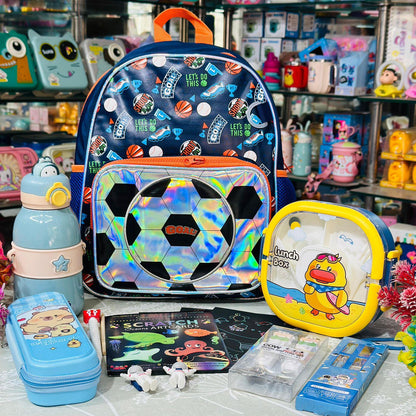 Premium School Hamper | 14 Inch Backpack with Bottle, Lunch Box & Stationery