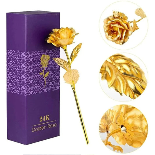 24K Gold Foil Artificial Rose With Gift Box