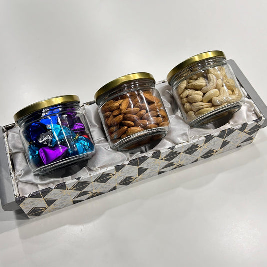 Set of 3 Dry Fruit Jar Tray
