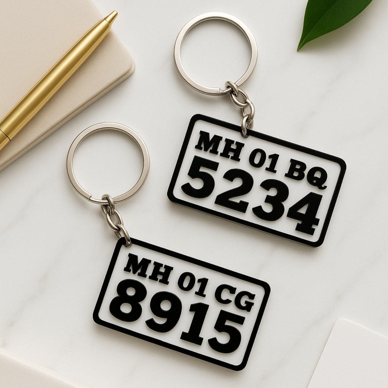Acrylic Customised Number Plate Keychain