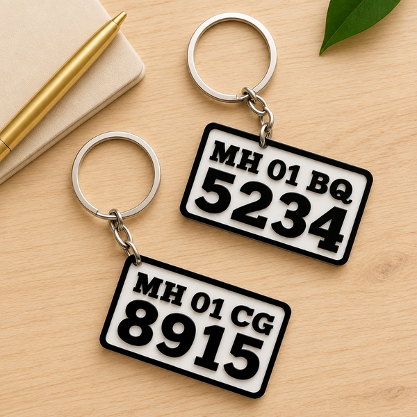 Acrylic Customised Number Plate Keychain – Personalix Store