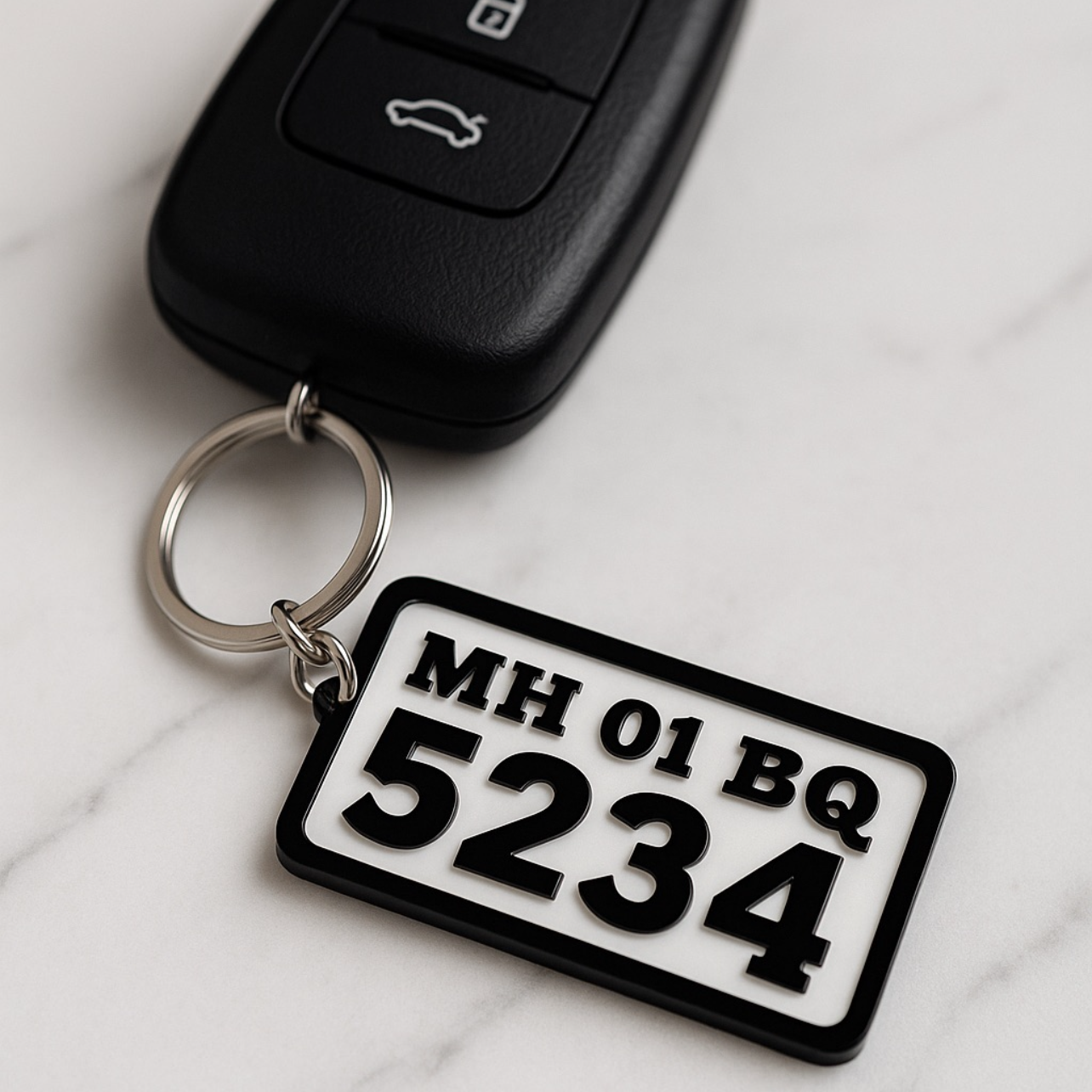 Acrylic Customised Number Plate Keychain