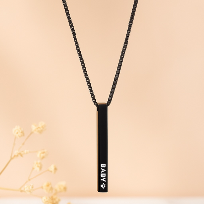 Personalized Stainless Steel Bar Pendant Necklace