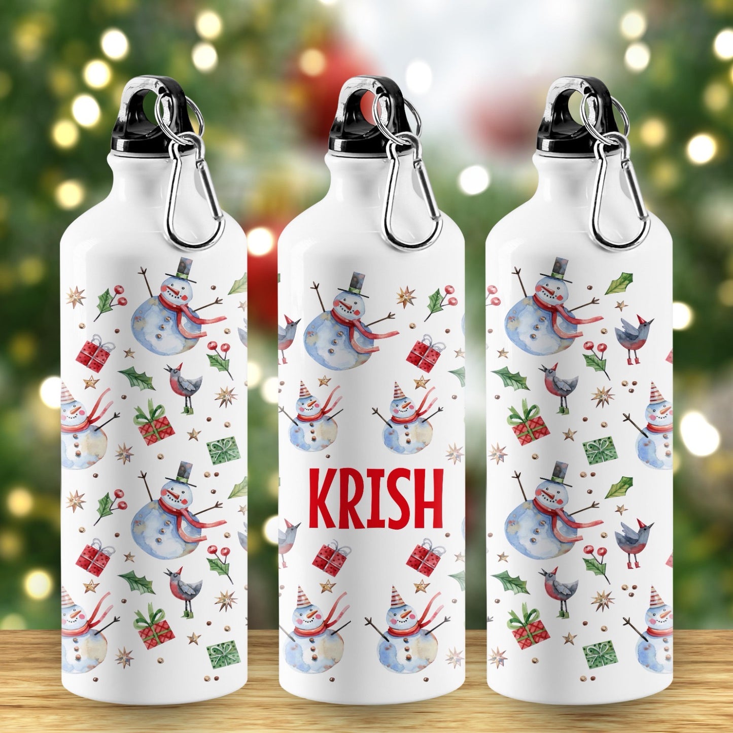 Personalised Christmas Theme Bottle