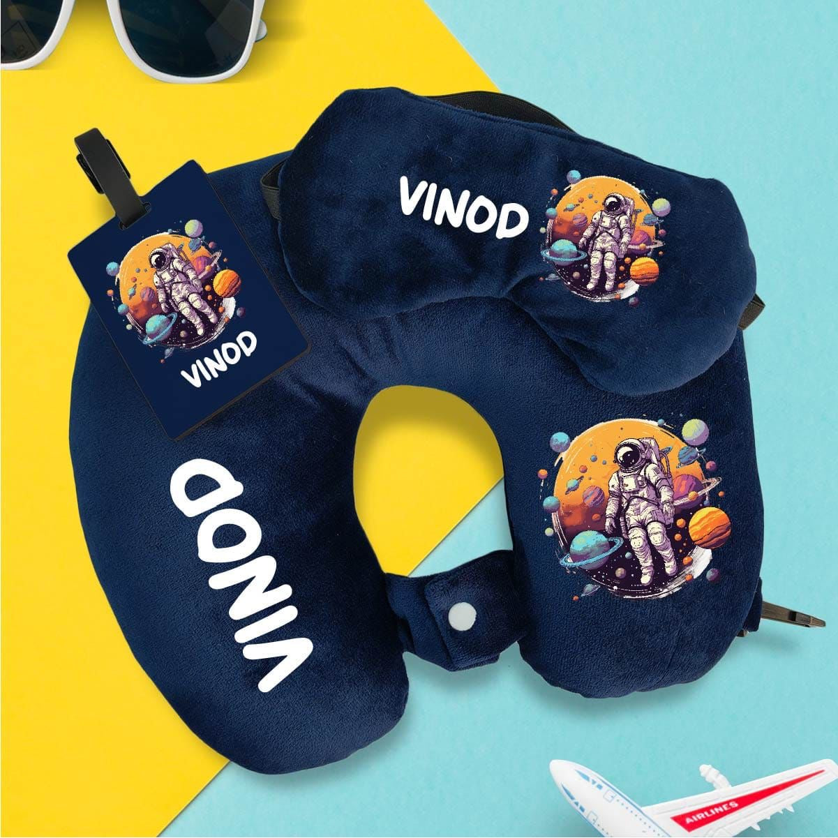 Personalized Travel Neck Pillow Combo