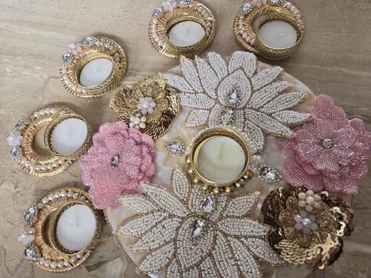 Mother Of Pearl Lotus Rangoli | Premium Festive Edition