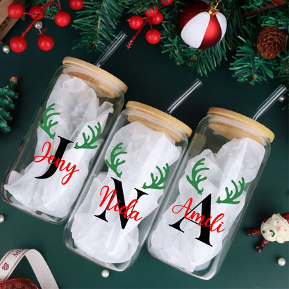 Personalised Christmas Glass Sipper