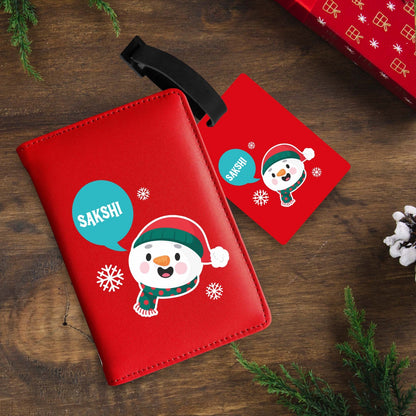 Christmas Theme Personalized Passport & Bag Tag Combo