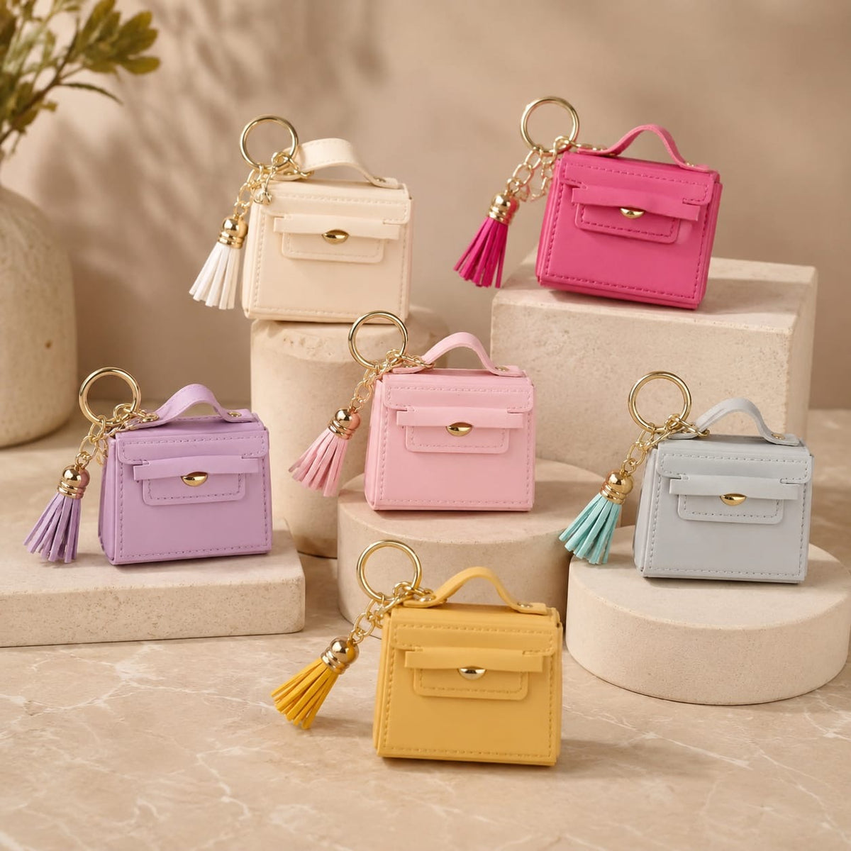 Bag Keychain – Mini Storage Pouch (Random Color)