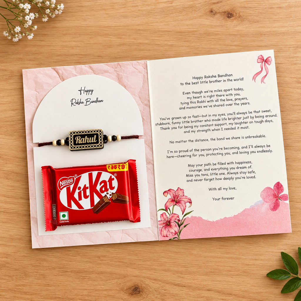 Personalised Rakhi Greeting Card Combo