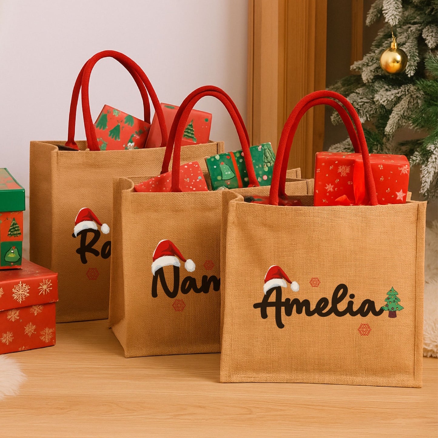 Personalized Christmas Jute Bag