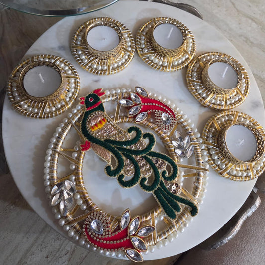 Prettiest Parrot Budgeted Rangoli Set | Premium Festive Edition