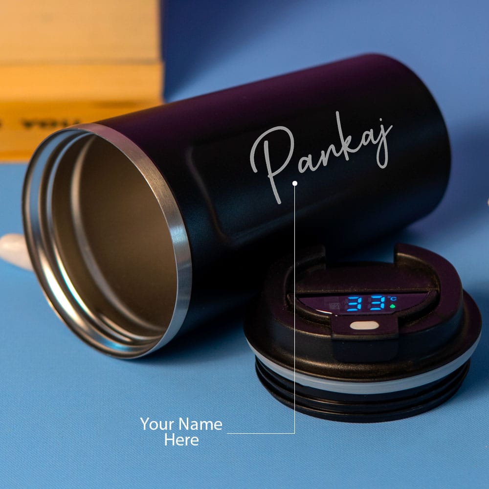 Personalized Travel Mug With Temperature Display