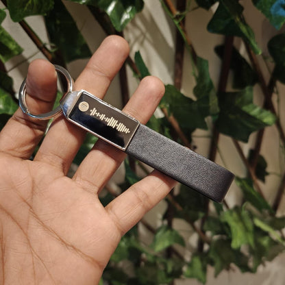 Personalized Metallic Leatherette Keychain