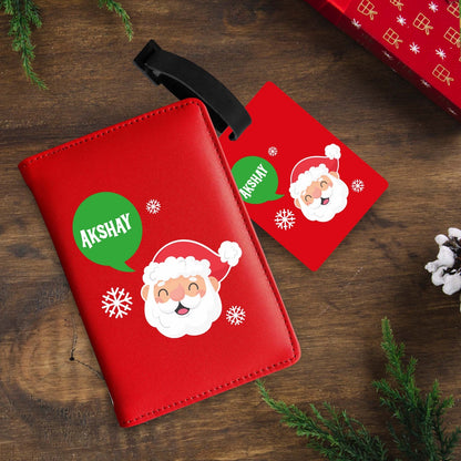 Christmas Theme Personalized Passport & Bag Tag Combo