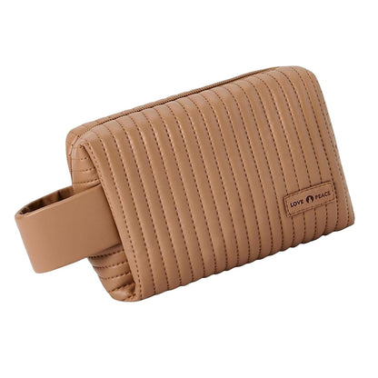 Personalized Ribbed Leather Pouch