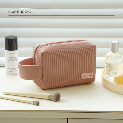 Personalized Ribbed Leather Pouch