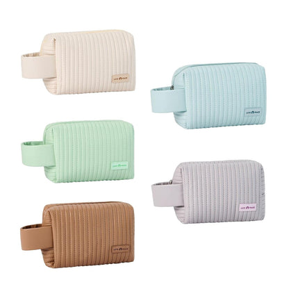 Personalized Ribbed Leather Pouch