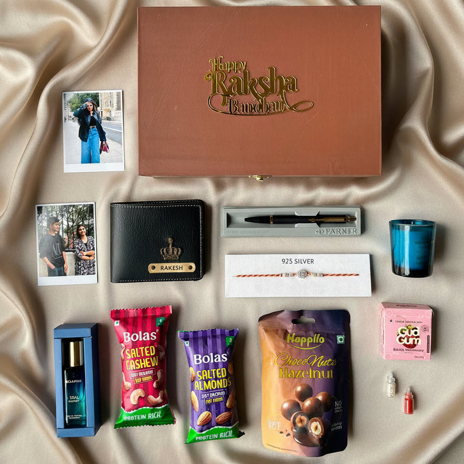 Premium Rakhi Hamper for Brother – Personalised Raksha Bandhan Gift Box