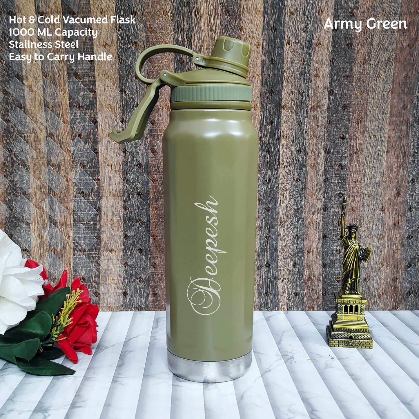 Personalized 1000 ML Handle Bottle – Hot & Cold