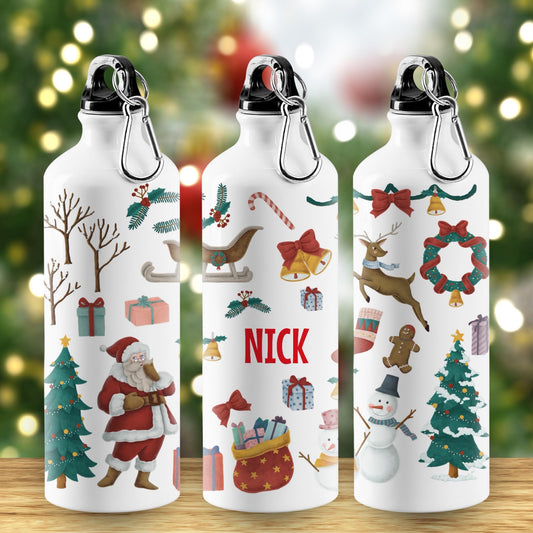 Personalised Christmas Theme Bottle