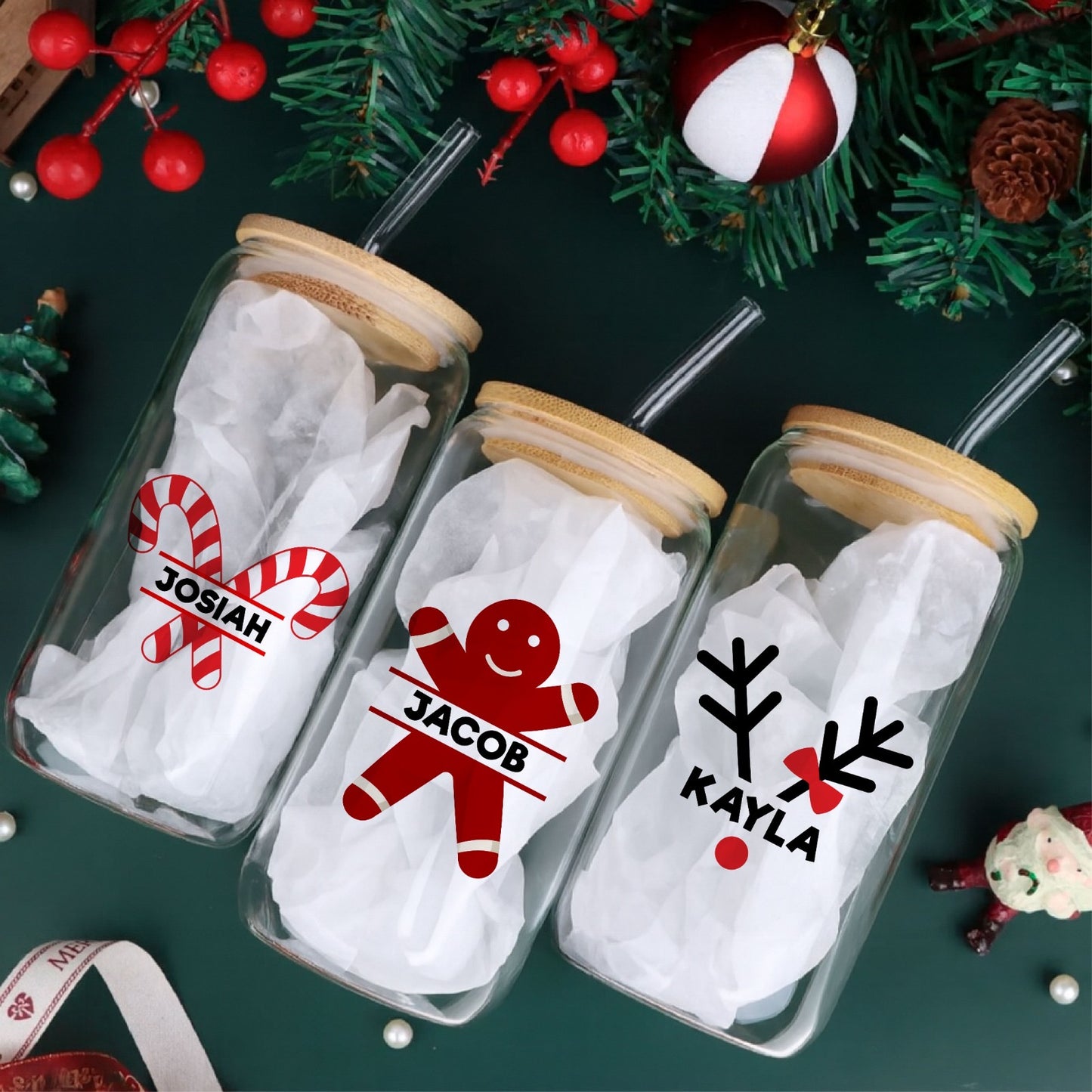 Personalised Christmas Glass Sipper
