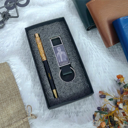 Sketch Hook Keychain + Gold Flake Pen Combo