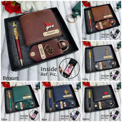 Classic Men’s Personalized Hamper – Wallet, Pen & Keychain