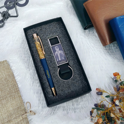 Sketch Hook Keychain + Gold Flake Pen Combo