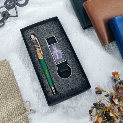 Sketch Hook Keychain + Gold Flake Pen Combo