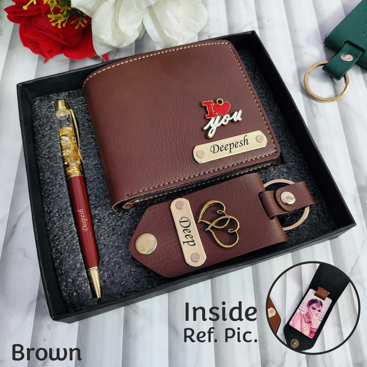 Classic Men’s Personalized Hamper – Wallet, Pen & Keychain