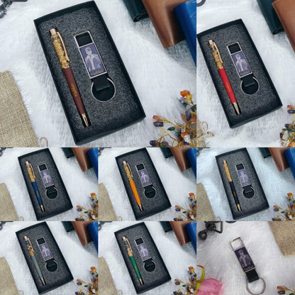 Sketch Hook Keychain + Gold Flake Pen Combo