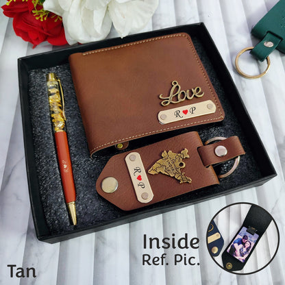 Classic Men’s Personalized Hamper – Wallet, Pen & Keychain