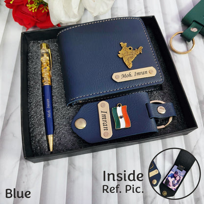 Classic Men’s Personalized Hamper – Wallet, Pen & Keychain