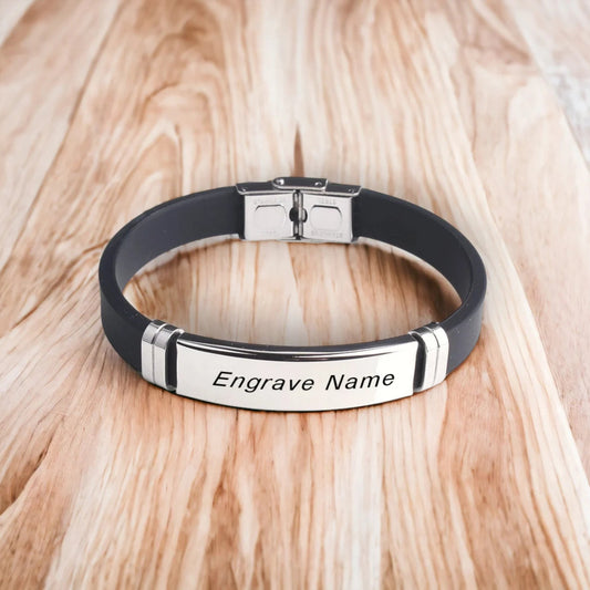 Personalised Unisex Wrist Band Bracelet