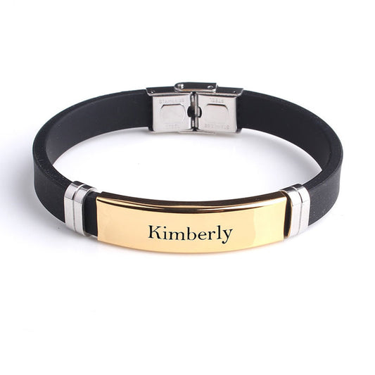 Personalised Unisex Wrist Band Bracelet