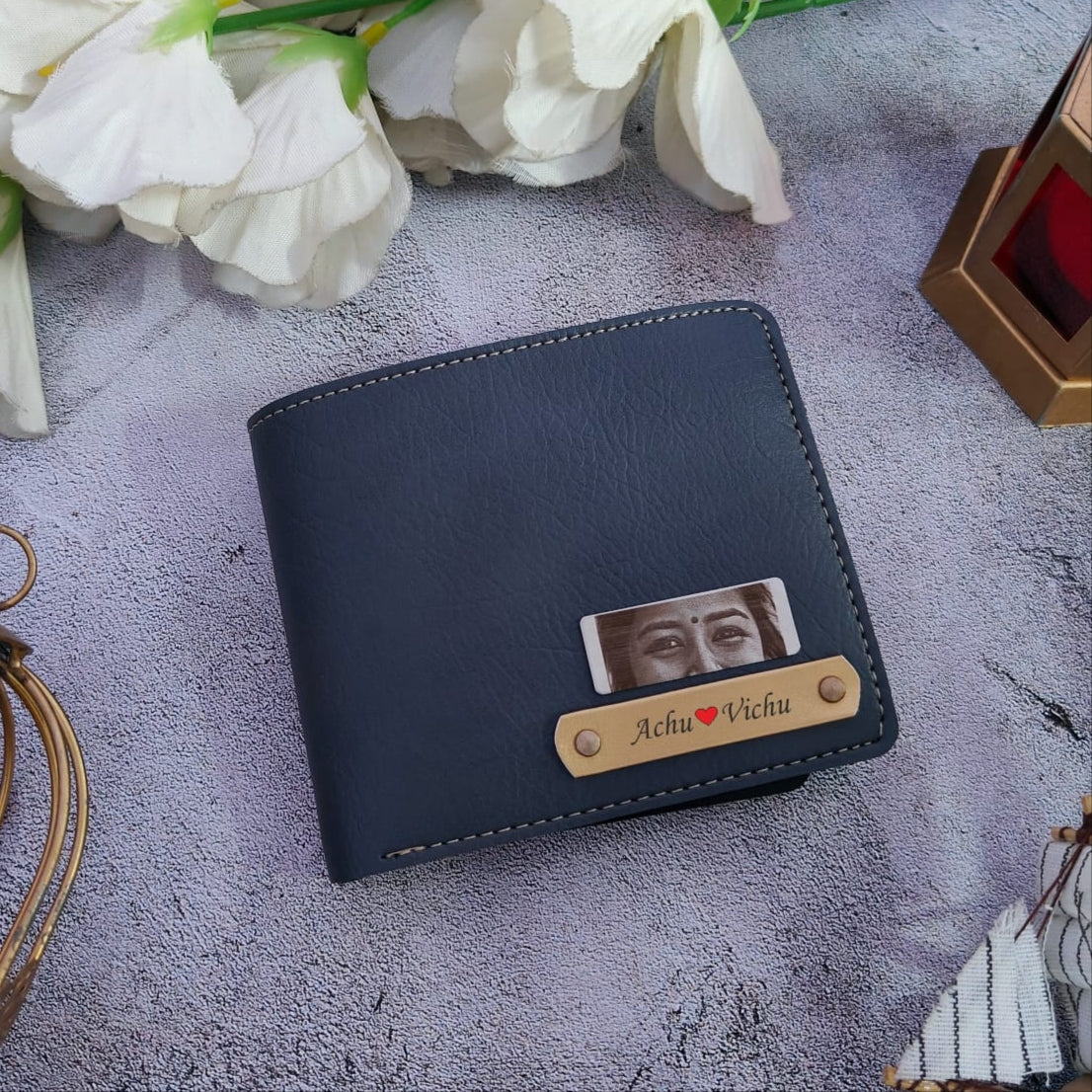 Personalized Wallet With Eye Engraved Strip