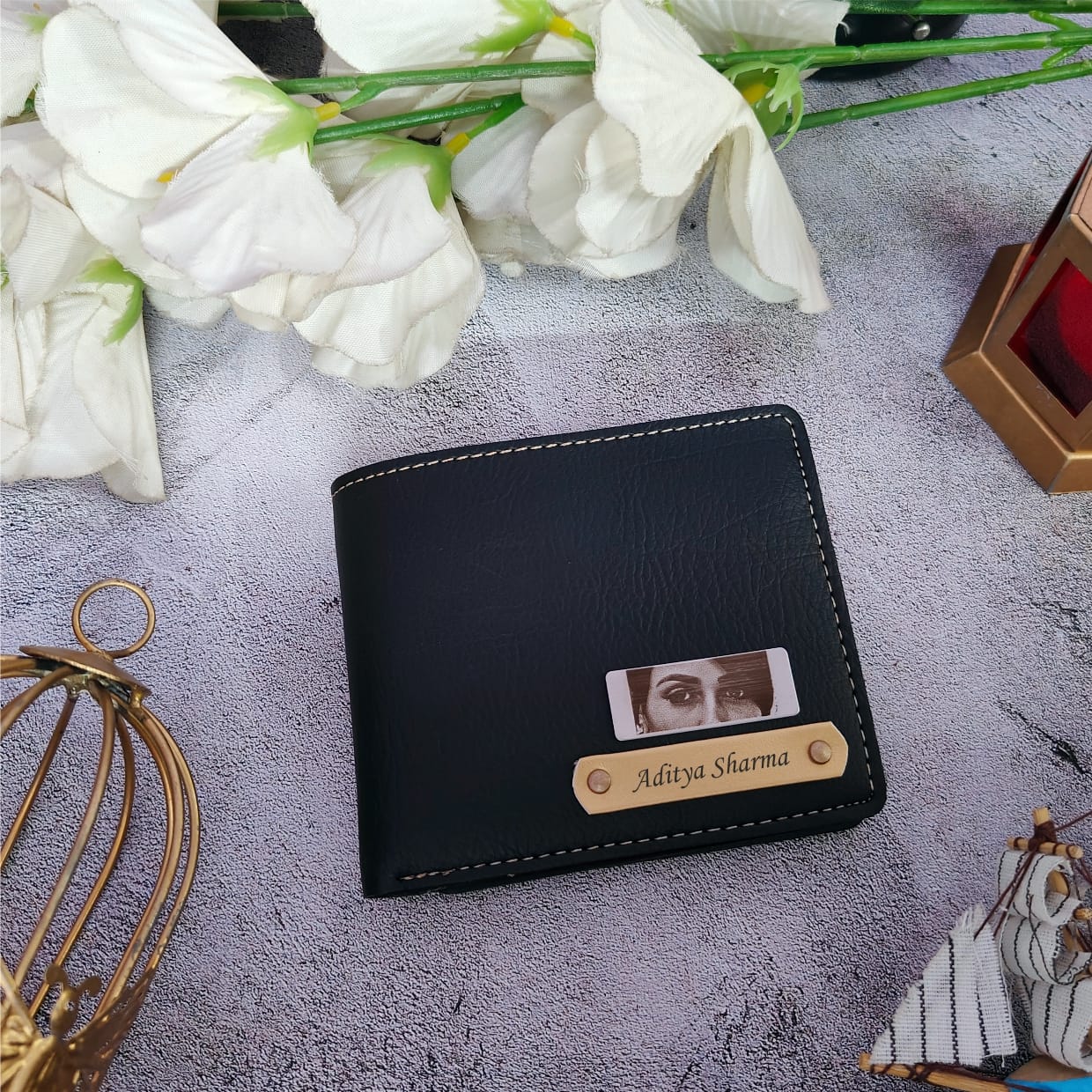 Personalized Wallet With Eye Engraved Strip
