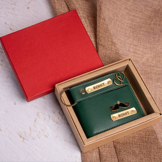 Premium Leather Wallet & Keychain Combo