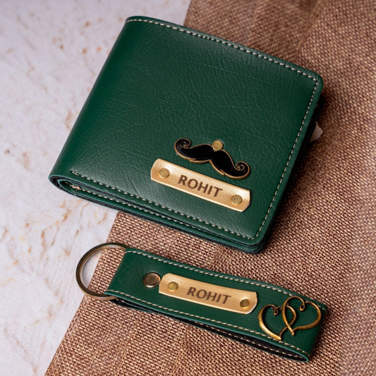 Premium Leather Wallet & Keychain Combo