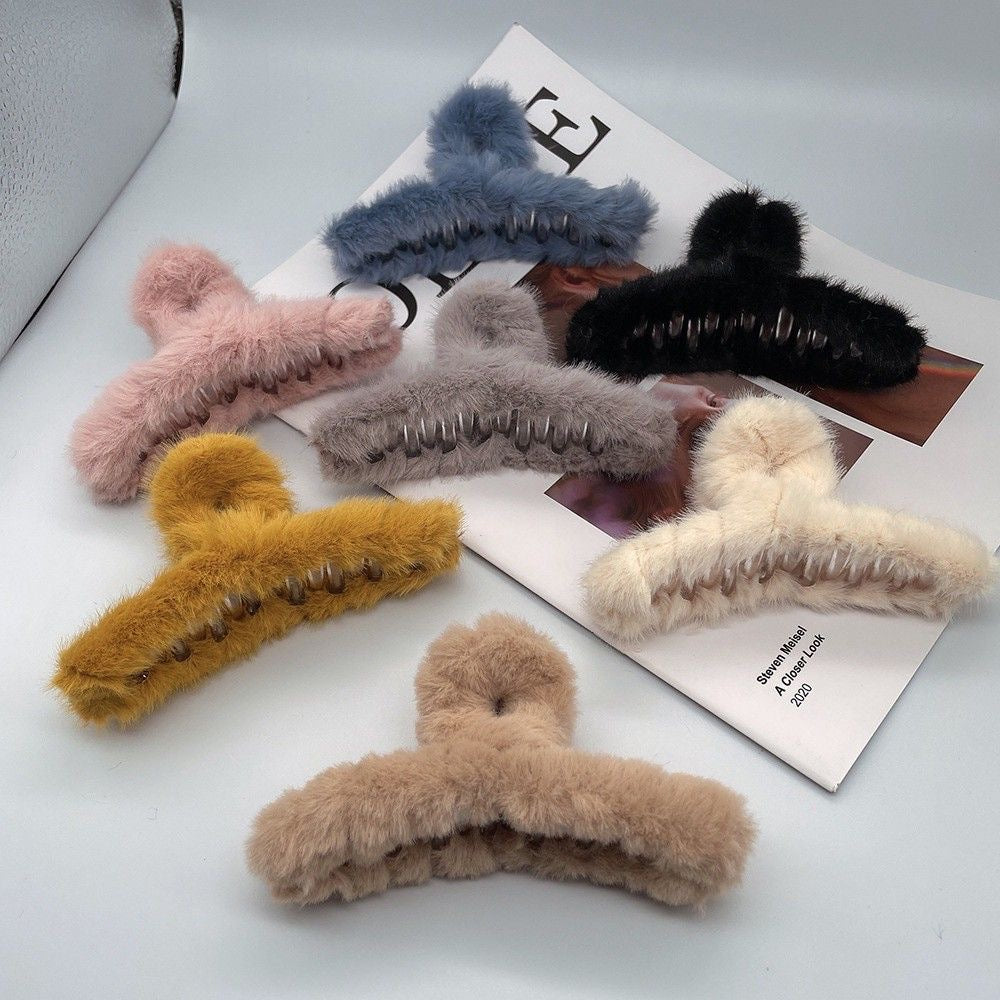 Plush Fur Hair Claw Clip