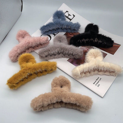 Plush Fur Hair Claw Clip