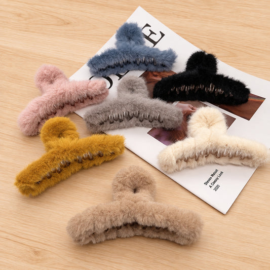 Plush Fur Hair Claw Clip