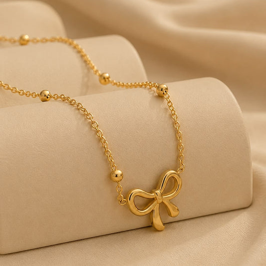 Premium Anti Tarnish Bow Pendant Necklace