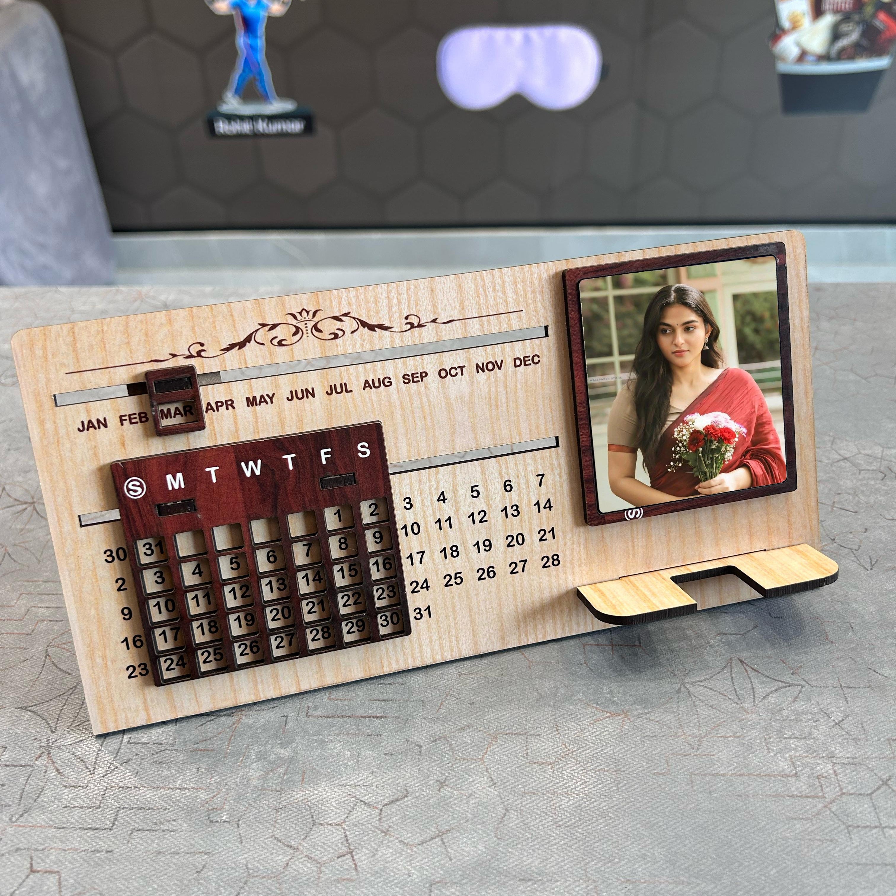 MDF Infinity Calendar cum Mobile Stand – Photo Personalised ...